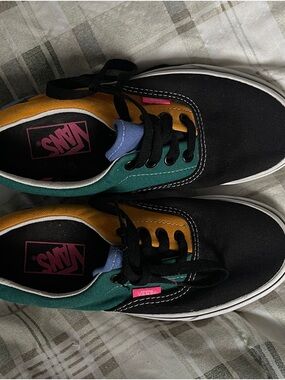 Unisex Vans Color Block Canvas Sneakers with White Stitching